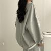 Korean Style Loose Two Piece Sweater Set Women Solid Color Versatile Padded Top Jacket for Spring and Autumn