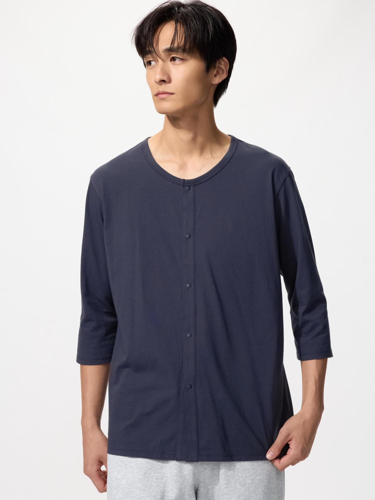 

Uniqlo Japan Air RhyThm Maeaki Crew Neck T 8 quarTer Sleeve 69 NAVY/4XL