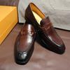 Fashion Classic Men's Cowhide Penny Loafers Casual Office Business Shoes Suitable for Formal Parties And Weddings