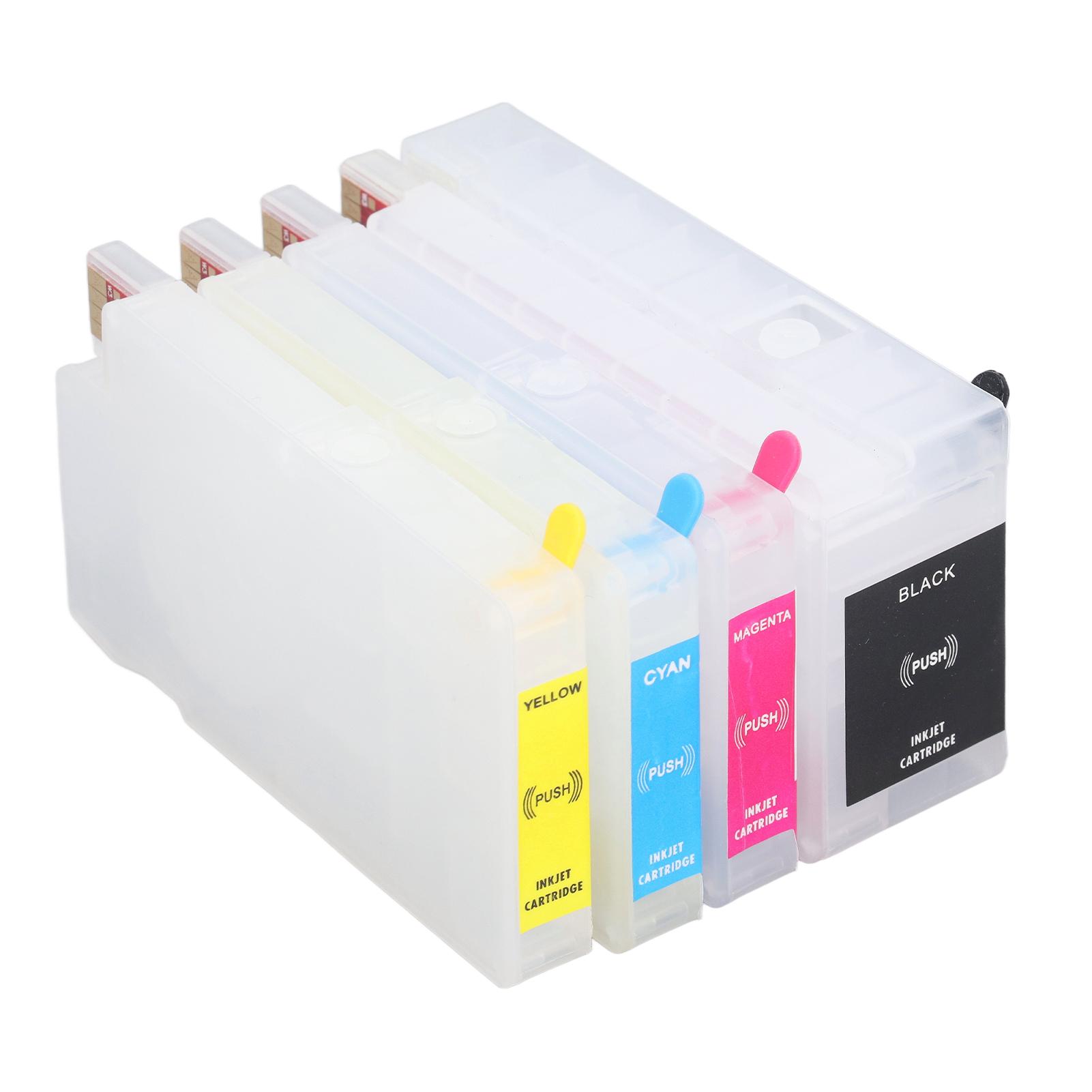

4 Colors Ink Cartridge with Permanent Chip Refillable Ink Box Replacement Printer Accessories for