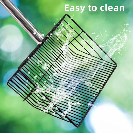 Chicken Poop Scooper 4-in-1 Poultry Litter Scoop with Handle Litter Sifting Shovel for Chicken Coop Pet Waste Cleaning