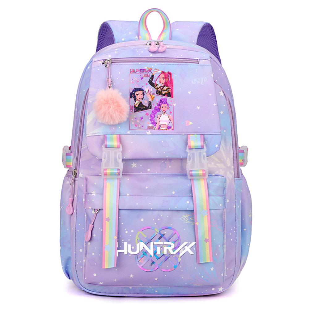 Anime Demon Hunters Printed Large Capacity Waterproof Backpack Teenger Student Schoolbag Bookbag Travel Bag