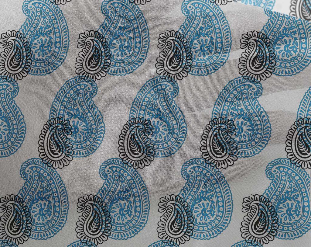 oneOone Georgetta Wiskoza Jasnoniebieski Materiał Blokowy Materiał do Szycia Tkanina z Nadrukiem Na Metry 42 Cale