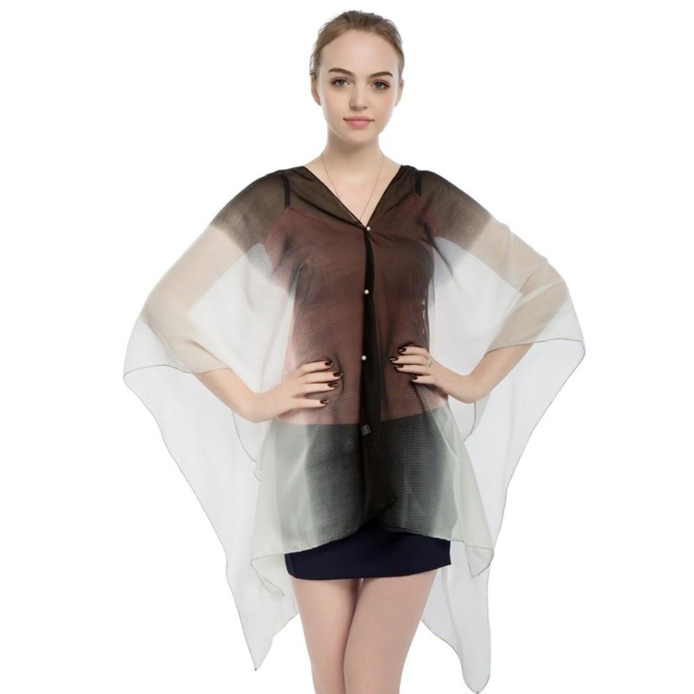 Chiffon Sunscreen Shawl Sun Protection Pullover Top Fashion Chiffon Shrug  Summer