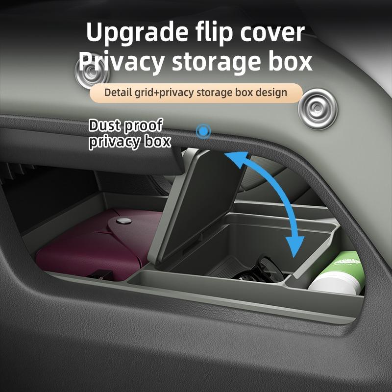 For Land Rover Defender 2025 2026 Central Control Storage Box Double Layer Waterproof Anti-Slip Car Organizer with Privacy Cover