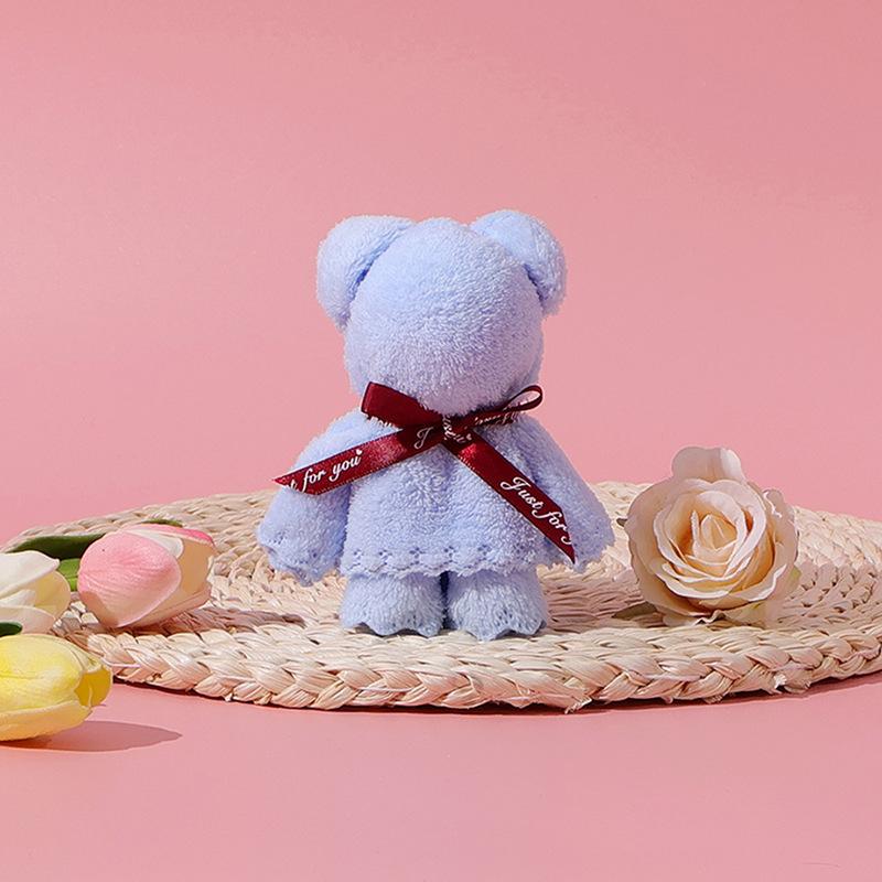 Opening coral velvet bear towel elementary school students reward marriage