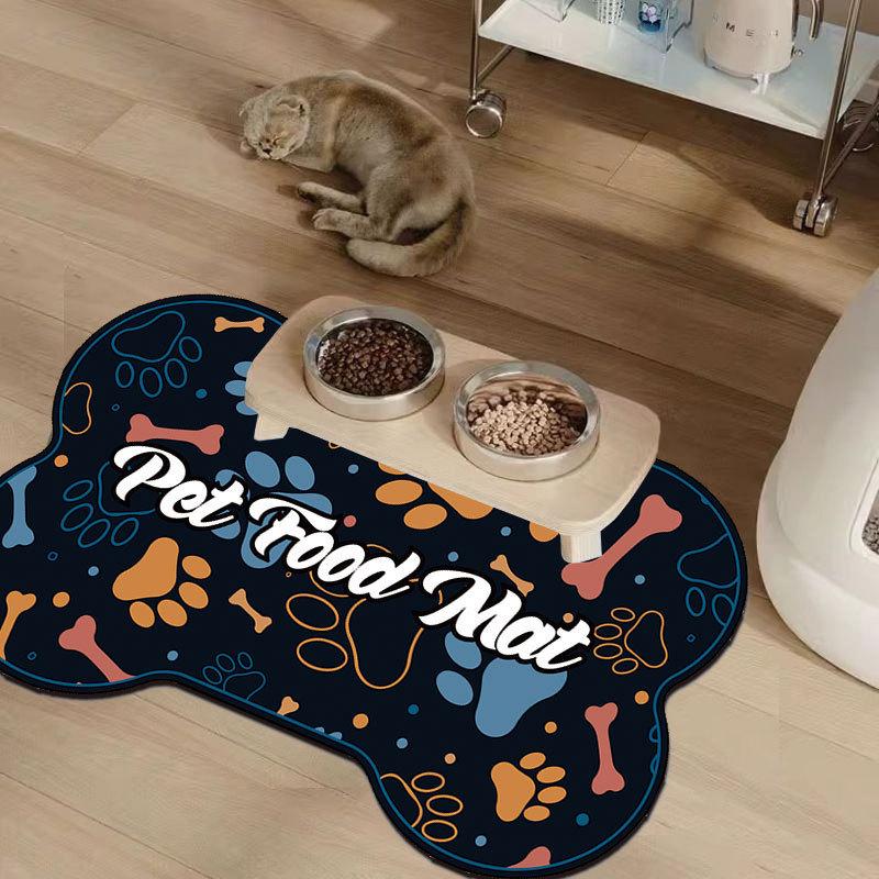 Creative Cartoon Shape Pet Feeding Mat - Dirt-Resistant, Easy Clean, Water Absorbent, Wear-Resistant, Quick Drying
