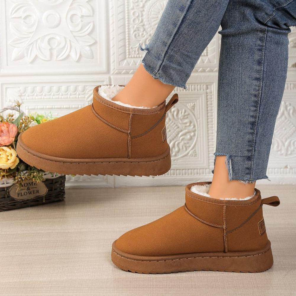 Autumn Winter Short Snow Boots for Women Solid Color Thicken Warm Cotton Shoes Woman Thick Bottom Non Slip Platform Botas Mujer