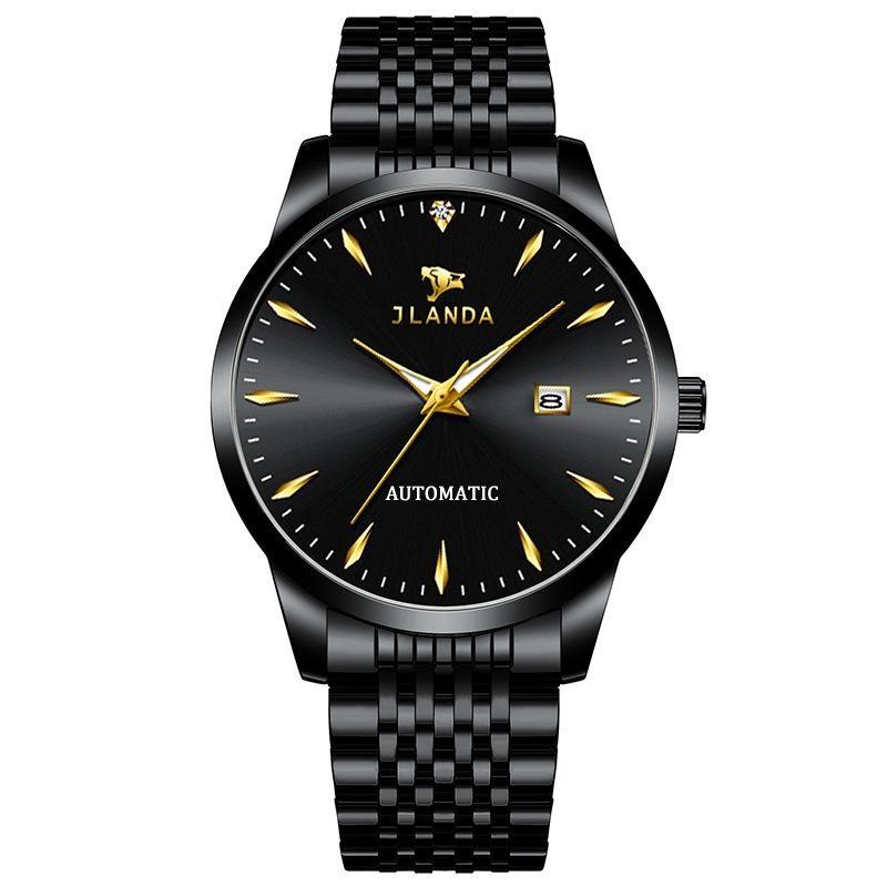 Automatic Self-Wind Men's Watch Luxury Business Dress Watches with Date Display Steel Bracelet Waterproof Luminous Hands