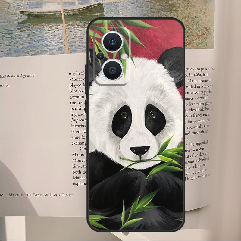 Panda Animal Cute Bear Cover For OPPO Reno 14F 11F 12F 13F 10 11 12 13 14 Pro 7 8 Lite OPPO Find X6 X8 X9 Pro Case