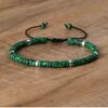 Women's Bracelet Beads Natural Stone Malachite 2x4 Mm Adjustable