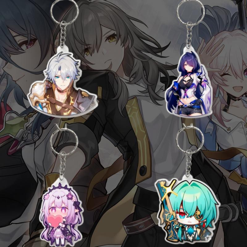 5Cm Acrylic Key Buckle for Honkai: Star Rail Phainon Acheron Castorice Anaxa Character Peripheral Keychain Pendant Premium Gift