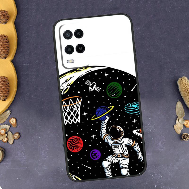Astronaut Slam Dunk Basketball Handyhülle Für Oppo A78 A38 A58 A74 A15 A80 A60 A40 A94 A54 A98 A18 A16 A76 A96 A17 A77 A57S