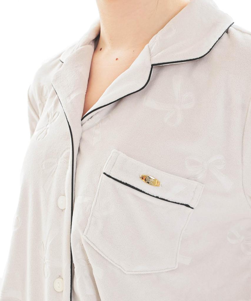 Narue Snow Smoothie Ribbon Embossed Tailored Pajama Set Women's