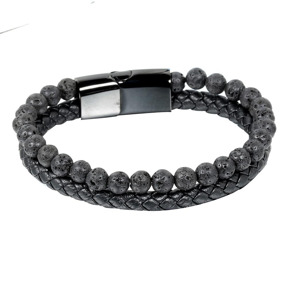 Fashion personality jewelry, woven bracelet, stainless steel chain, men s bracelet.