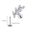 Right Grand ASTM F136 Titanium 16G Marquise CZ Leaves Stud Earring Leaf Shaped Helix Cartilage Conch Flat Back Piercing Jewelry