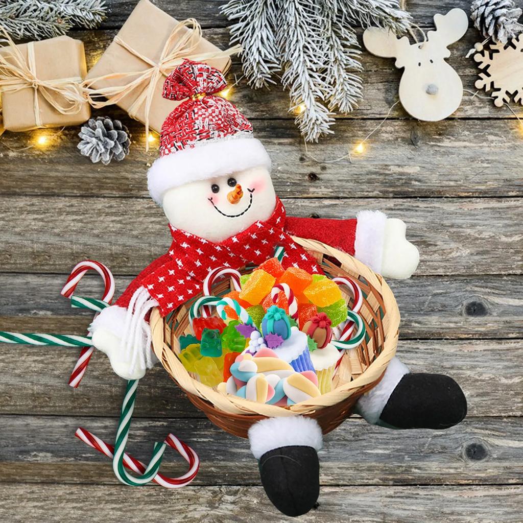 Decorazione Casa Boho 1 pz Cestino Porta Caramelle di Natale Babbo Natale Pupazzo di Neve Ciotola per Caramelle Cestino di Caramelle Navidad Decorazione per la Casa