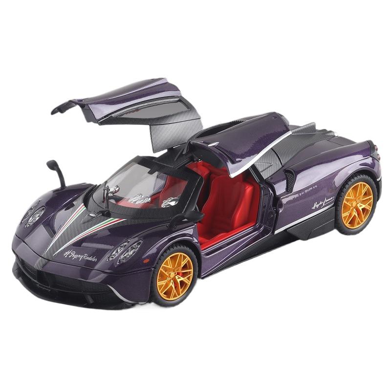 

1/24 Pagami Модель автомобиля из сплава Высокая имитация литые игрушки со звуком и светом инерционные транспортные средства украшения игрушки для детей подарок фиолетовый