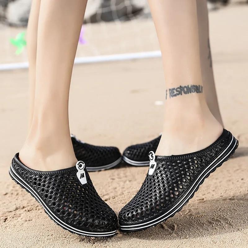 Pár Dírkové Boty Letní Sandály Baotou Plážové Boty Pánské a Dámské Pantofle Žabky Pánské Sandály Trendy Duté sandály Outdoorové polopantofle