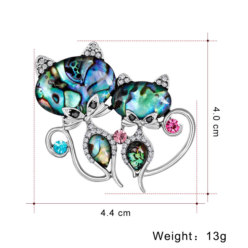 Blucome Fashion Shell Series Pin Wild Cartoon Cat Popular Brooch