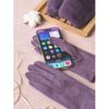 Daiso Detachable Fur Women Gloves Purple