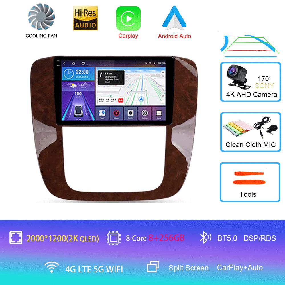 Car Radio Android 14 Carplay Auto Multimedia Player For GMC Yukon Chevrolet Tahoe Suburban 2008 - 2012 E53 X5 M5 2din Autoradio