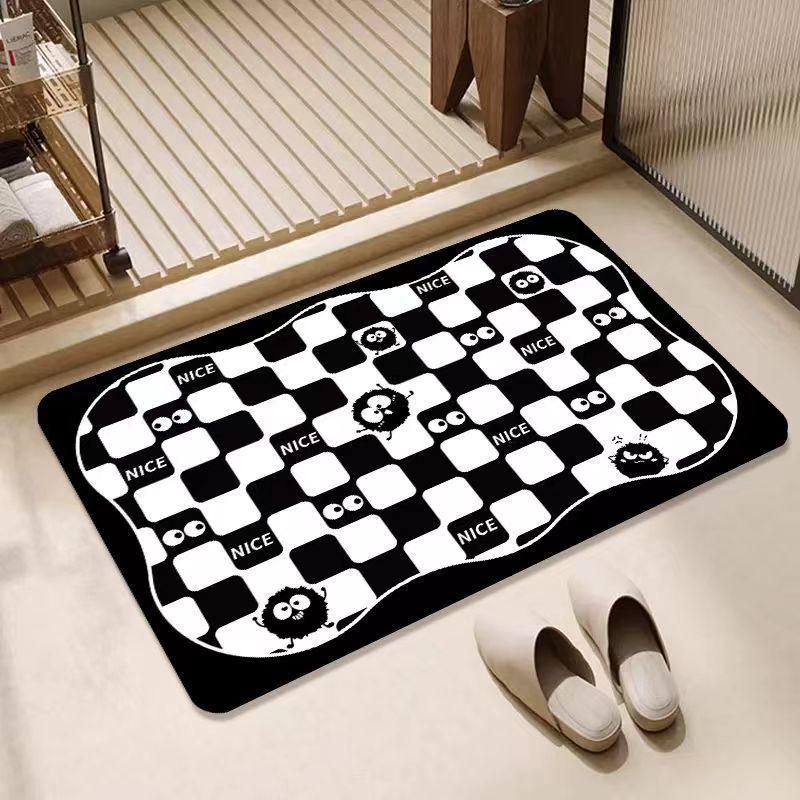 Adorable Cartoon Diatom Mud Quick-Dry Bathroom Mat - Water Absorbent & Stain Resistant for Shower & Toilet Entrances
