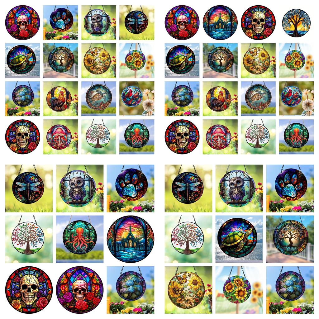 Tree 3d Of Life Dreamcatcher Halloween Acrylic Home Decoration Hanging Sign Door