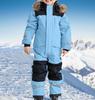 Children's Fashion Outdoor Waterproof Fleece-Lined Thickened Warm Boys' And Girls' One-Piece Ski Suit