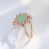 Gold Color Lace Match Geometric Mist Green Zircon Elegant Rings Women Luxury Jewelry