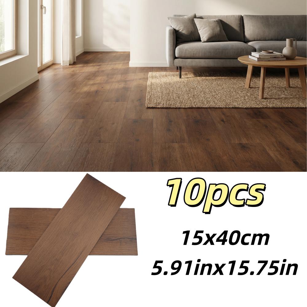 10 ks 40x15cm PVC Podlahové Samolepky Samolepicí Samolepky Voděodolné Zesílené Dřevěný Vzor Podlahové Samolepky Samolepky Obývací Pokoj