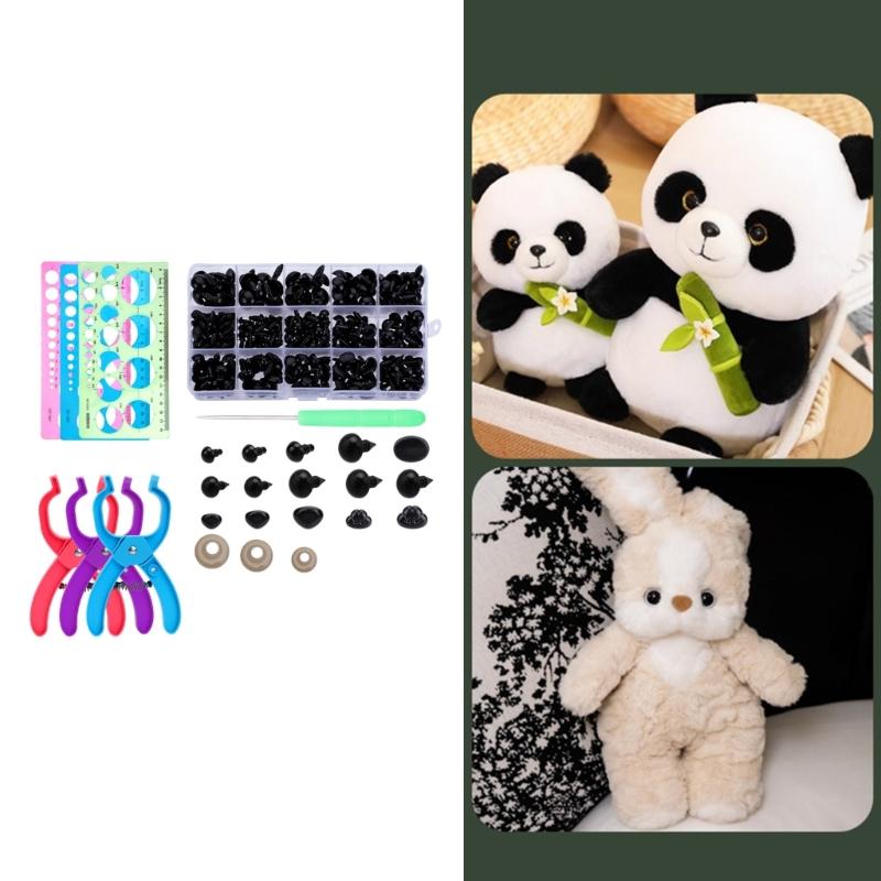 476PCS Safety Eye and Noses with Washers for Crochet Toy 5mm-13mm Assorted Size Crochet Doll Eye for Stuffed Animal Toy
