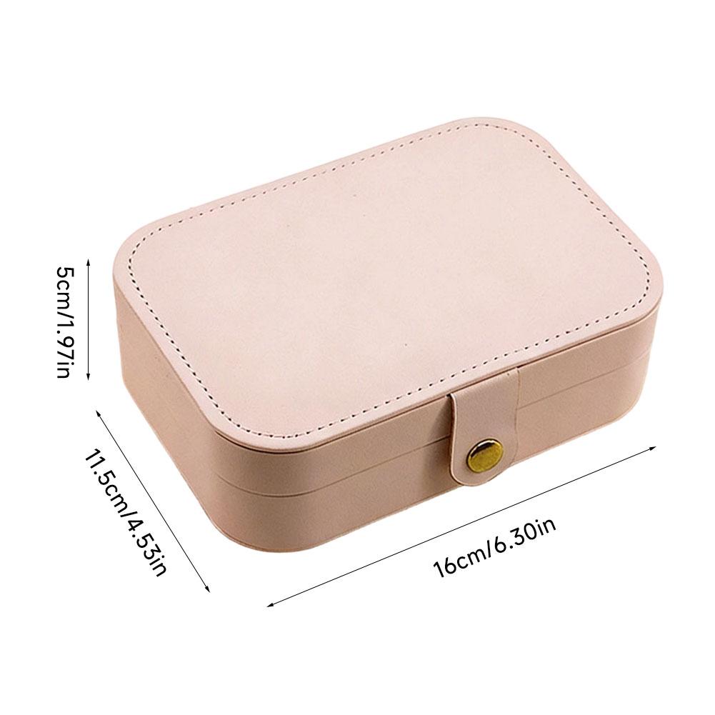 Portable Mini PU Leather Jewelry Box Velvet Lined Multi-Compartment Travel Jewelry Case Organizer for Rings Earrings Necklace Storage