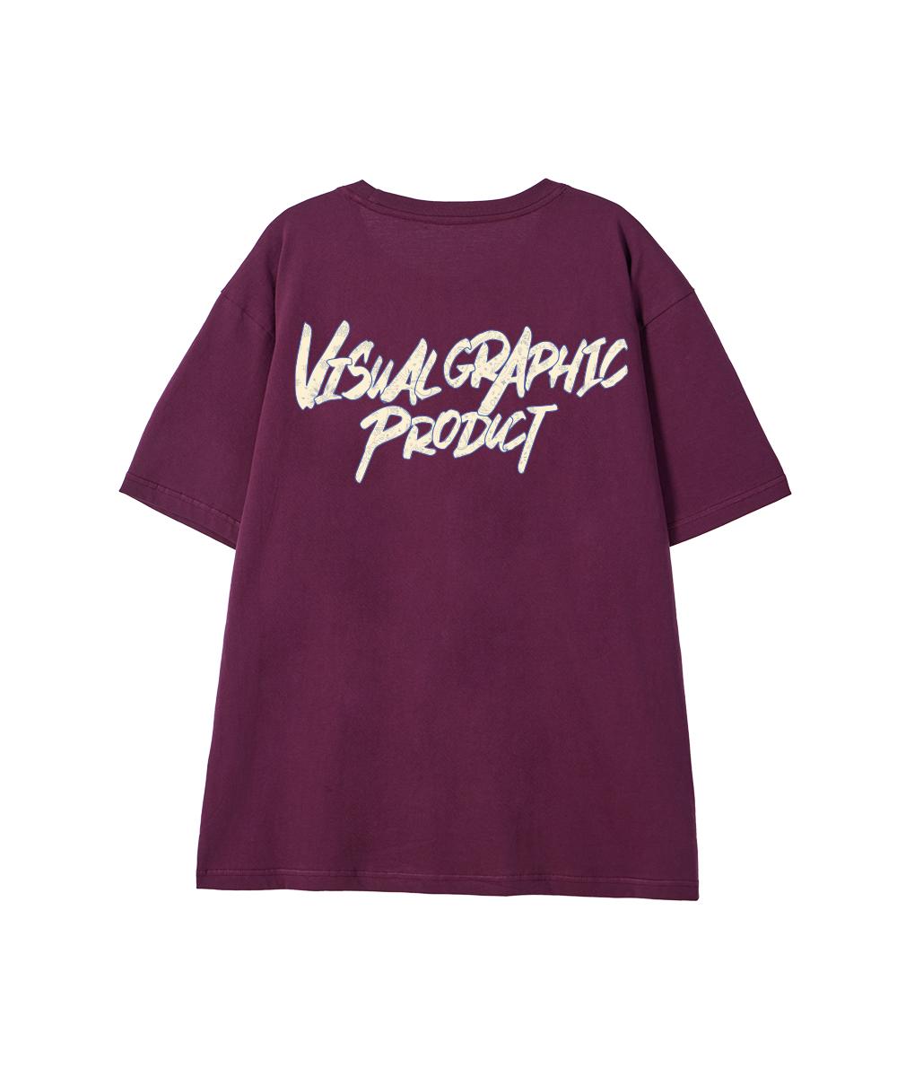 Biel Paisley Graffiti Logo Short Sleeve T-Shirt Wine M