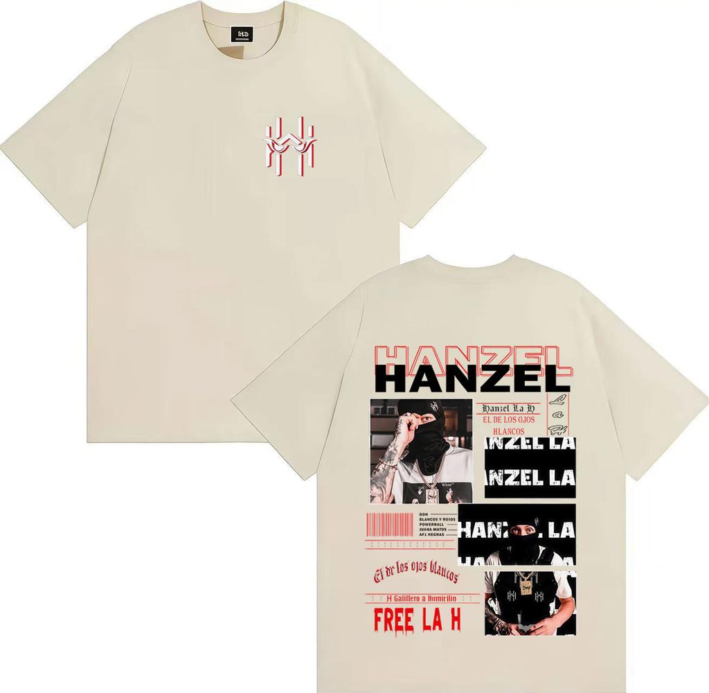 Rapper Hades 66 Free La H Album Harajuku Double Sided Print Graphic Cover Mens Clothes Gothic Short Sleeve Casual Oversized Tops