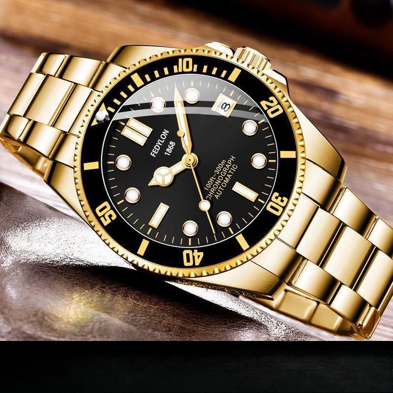 New Green Water Monster Water Ghost Watch Men's Fully Automatic Non-Mechanical Men's Watch Waterproof Calendar Trendy Luminous