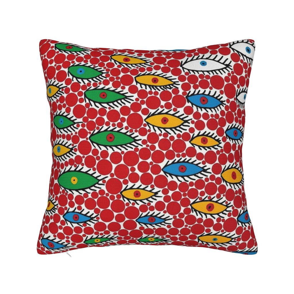 Yayoi Kusama Art Square Pillow Case Polka Aesthetic Cushion Cover Vintage Zippered Decorative Throw Pillow Case Cover for Seat