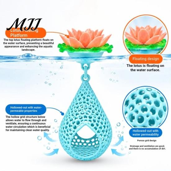 Natural Style Tank Decor Floating Lotus Betta Hide, Aquarium Shrimp Cave, Water Drop Hammock, Resting Ornament Spot & Breeding Cave for Fish