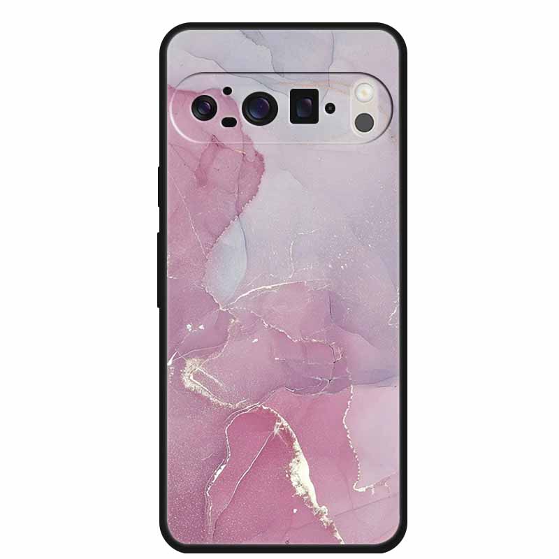 For Google Pixel 9 Pro XL Cellphone Case Luxury Protector Soft Silicone Cover for Google Pixel 9Pro XL Marble Soft Black Funda
