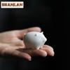 Hammelfett Jade Kleines Weißes Schwein Teetier Handgefertigt Teespiel Figur Spielzeug Mini Skulptur Statue Handwerk Teeceremonie Dekoration