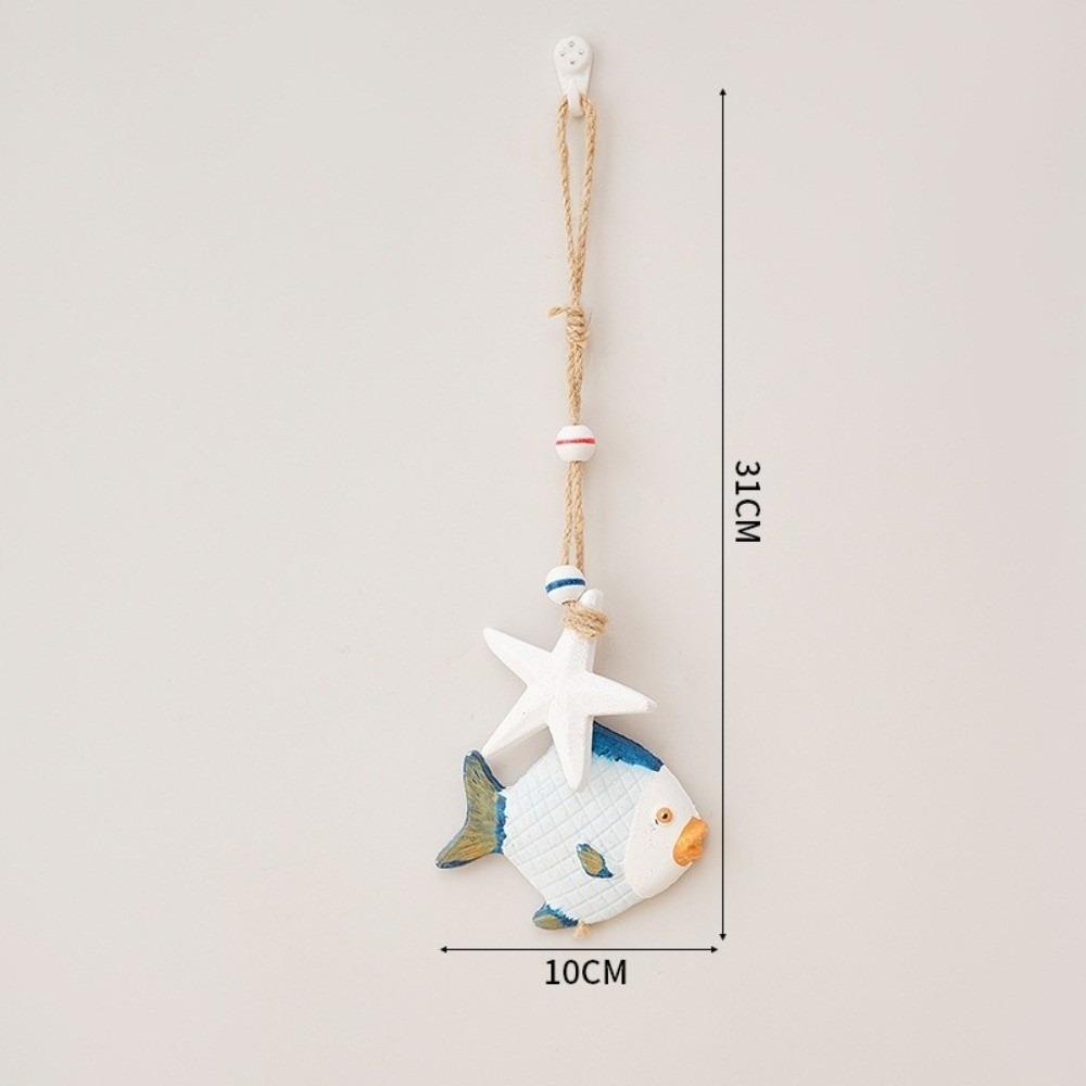 Wooden Material Ocean Animal Pendant Jute Rope Wall Pendant Decoration Home Decoration