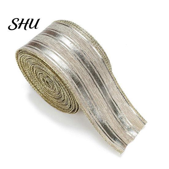 Christmas Bowknot Making Ribbon 1 Roll 2Mx5CM Red Black White Plaid Santa Car Wired Gift Decorative Packing DIY Craft Xmas Tree Decoration Wreath