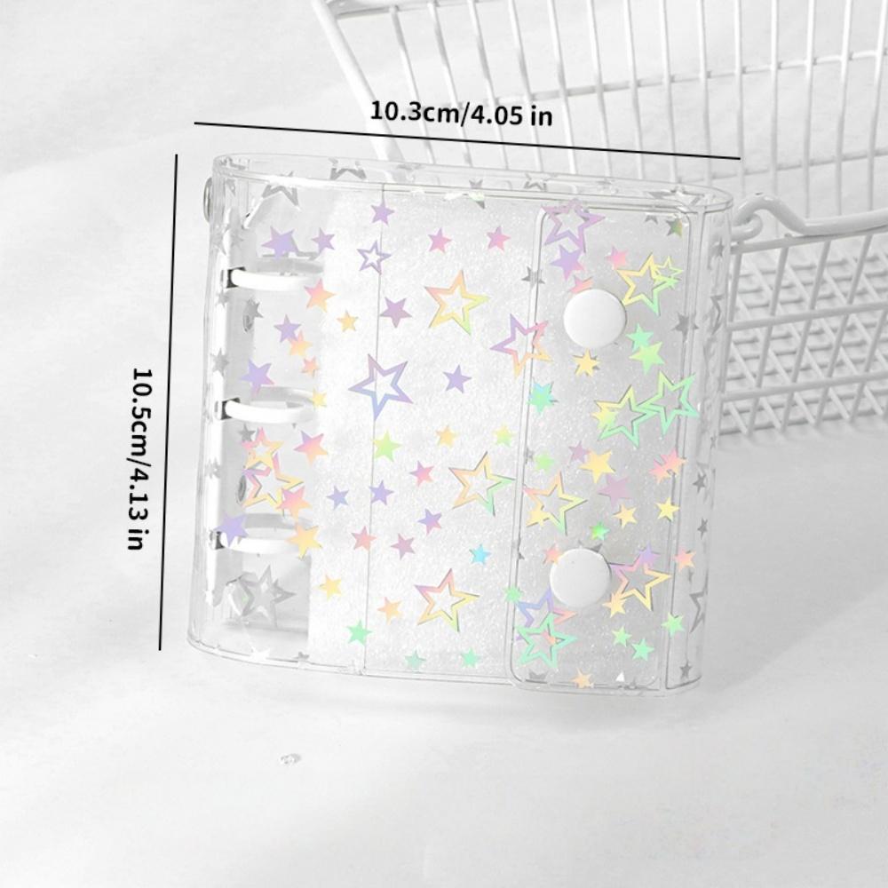 

1pc A8 Size Budget Binder Cover Clear Glitter PVC Binder Refillable Notebook for Photos Albums Organizer DIY Postcards Collect