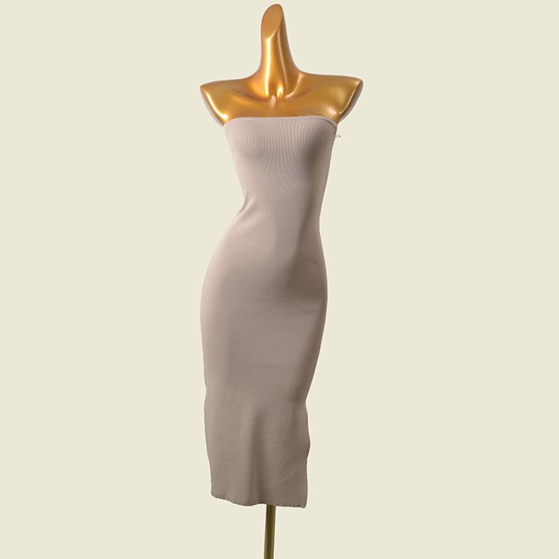 French Fashion Brand Sexy Tube Top Threaded Figure Flattering Bodycon Dress Foreign Trade Original Order Sexy Inner Wear Tube Dress