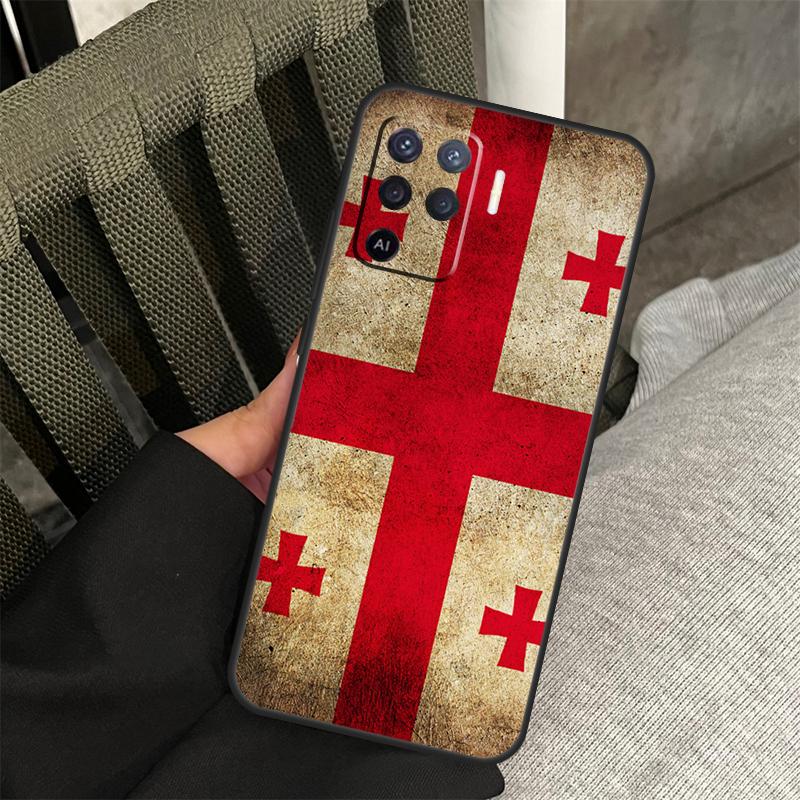 Georgia Flag Case For Oppo A38 A18 A58 A78 A98 A79 A40 A60 A80 A16 A76 A96 A15 A74 A94 A54 A77 A17 Cover