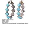 1 Paar Damen-Ohrringe, übertrieben, U-förmig, Naturstein, ethnischer Stil, böhmische Raute, künstliches Türkis, Statement-Ohrringe, Modeschmuck