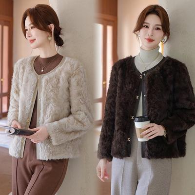 Medium and Old Women's Clothing Thickened Mink Fleece Fur Integrated Fur Coat Women's Winter Short Fur Coat
