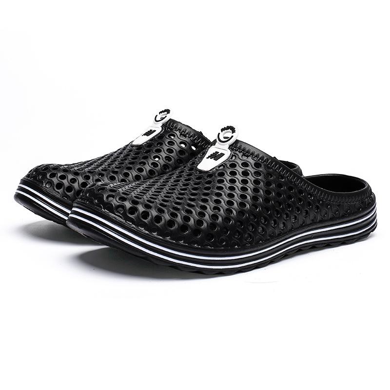 Beach Shoes Non-Slip Platform Sandals Couple Casual Cool Slippers Men'S Hole Shoes Bag Head Half Drag Men