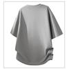 Men's Gray Waffle Knit Half Zip T-Shirt - Oversized Casual Short Sleeve Henley Top