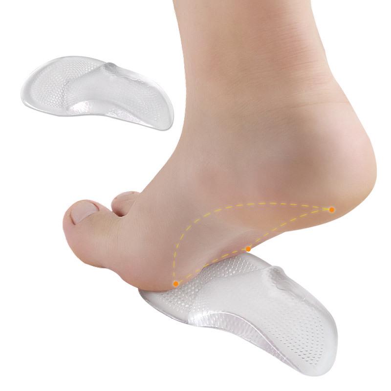 Soletta Ortopedica in GEL Trasparente con Supporto per Arco Plantare per Piede Piatto e Arco Alto